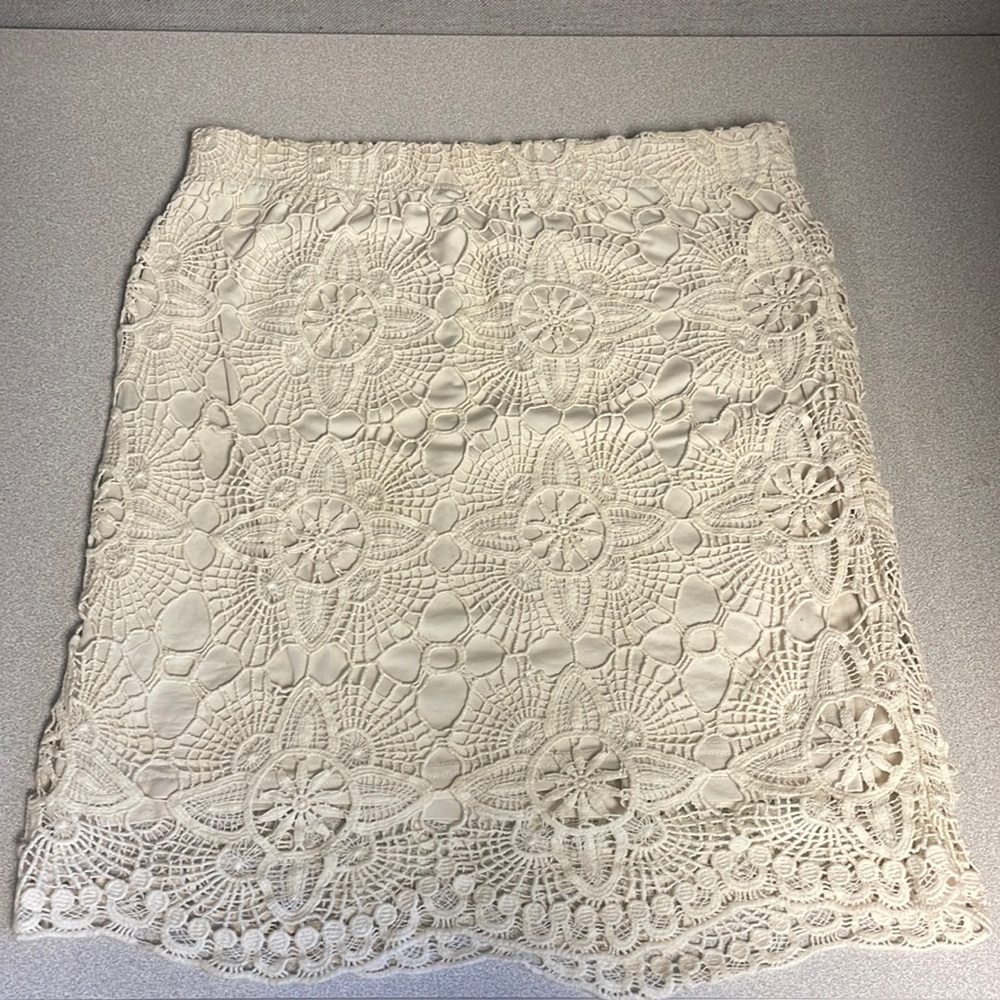 Ivory crochet skirt